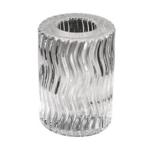 Glass Ribbed Candle Holder