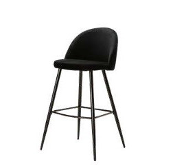 Black Velvet Bar Chair