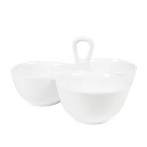White 3 Part Snack Bowl Small