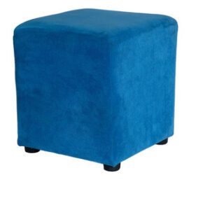 Blue Single Square Ottoman
