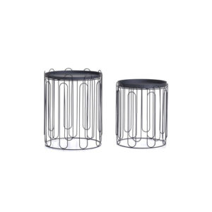 Black Paperclip Side Table Set