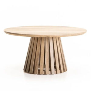 Oak Slatted Round Coffee Table