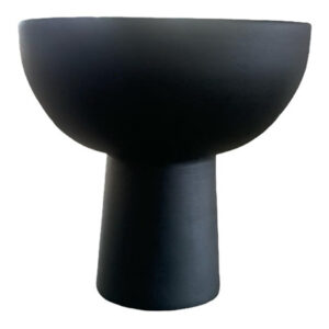 Black Ceramic Stemmed Vase